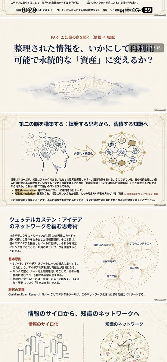 🚀NotebookLMスマホアプリ、とんでもないことになってる。

ブラウザ版と比較してかなり機能制限されており、音声概要再生がメインとなっていたスマホアプリ版。

なんと、先日の神アプデて追加された、

スライド生成、インフォグラフィック生成が追加されました！