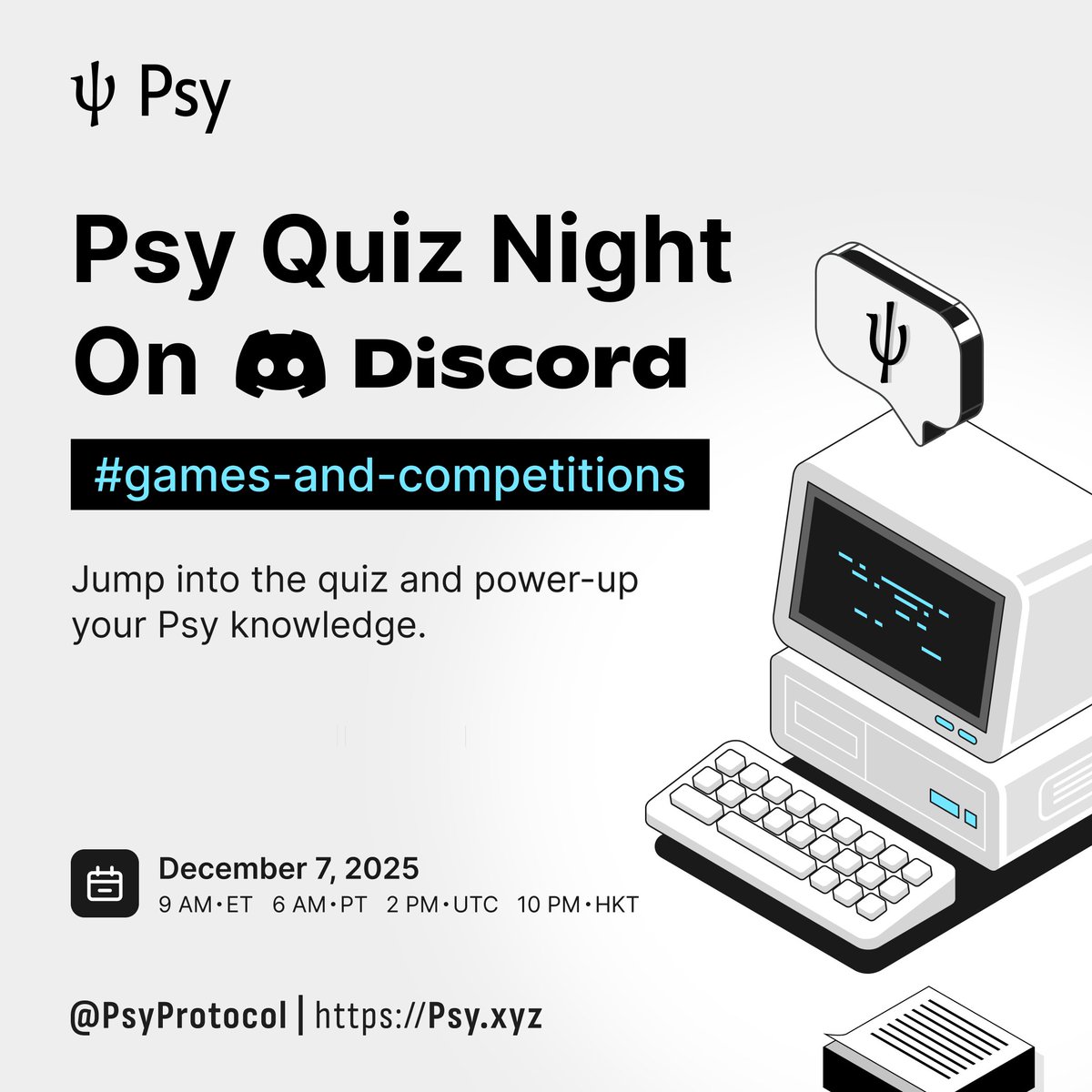 🧠 Psy Quiz Night — Round 4!
Sunday, Dec 7, 2025
6 AM PT | 9 AM ET | 2 PM UTC | 10 PM HKT
Live on @Discord Community

This round draws from this week’s narrative tweets and #Psy101 (029–038).

- The real test: How closely have you been following the unfolding story?
- What’s your