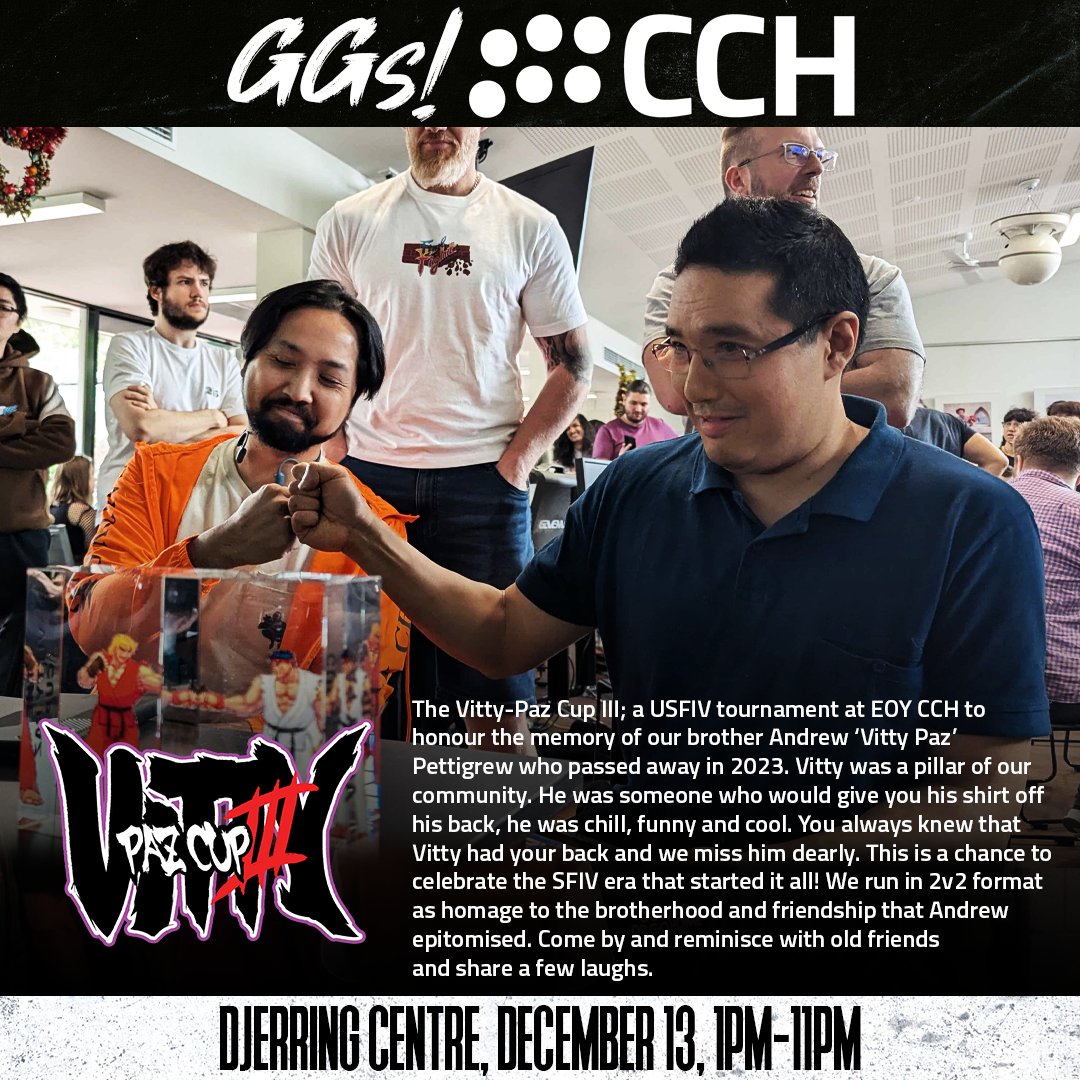 CCHmelbfgc's tweet photo. We are ONE WEEK away from saying GGs CCH for 2025! We've had a stacked year but none of this happens without our amazing community, so why not take a look at what our community TOs have cookin! Come celebrate December 13!

#fgc #melbournefgc #cch #fgcmelbourne #usfiv https://t.co/tYbHx6Ng5V