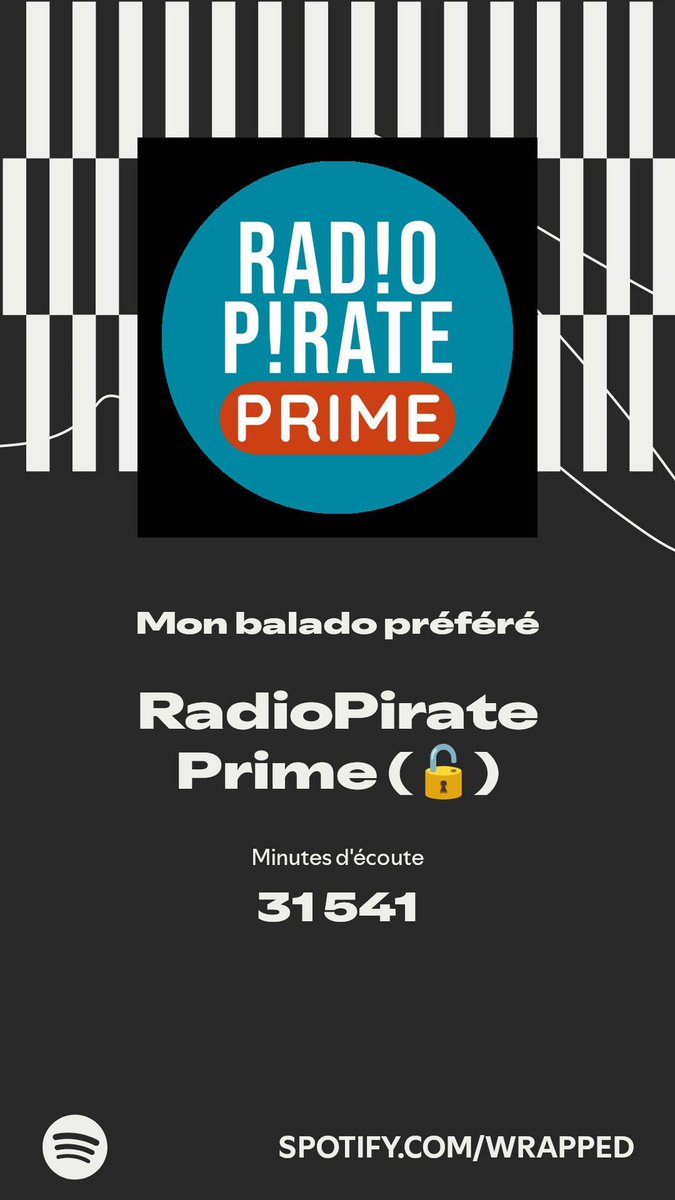 RadioPirate Prime (🔓) a pris la première place. Apprenez-en plus dans mon #SpotifyWrapped. 
spotify.com/wrapped-share/…