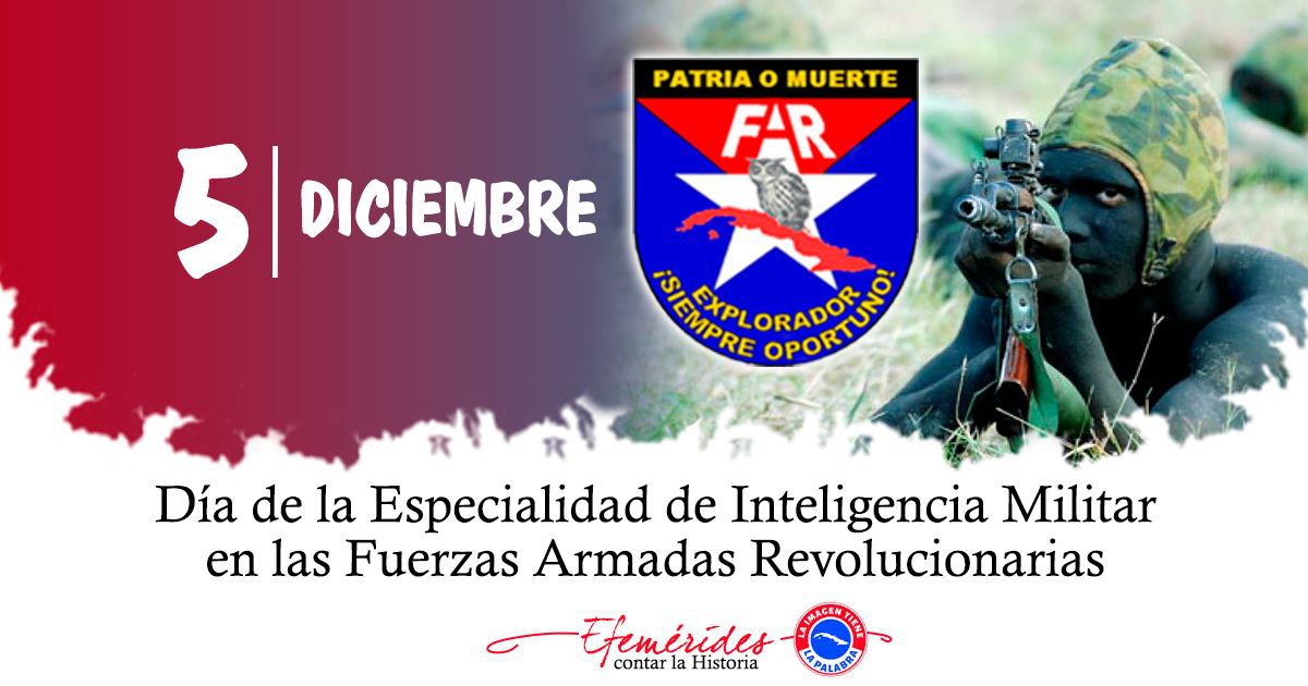 Muchas felicidades 🎉 para quienes se desempeñan en la Especialidad de Inteligencia Militar en las FAR ✊🇨🇺.

#Cuba