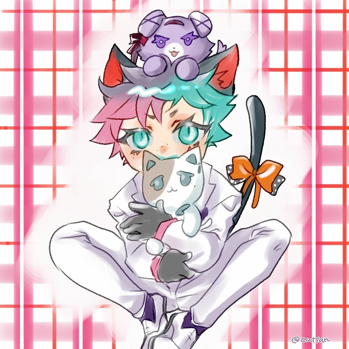 ★じょーさん★ 🐱🔫とりきちゃ🤡と🐕️🦂ちゃん #かな絵 #ジョー設展 #サロメ百万展