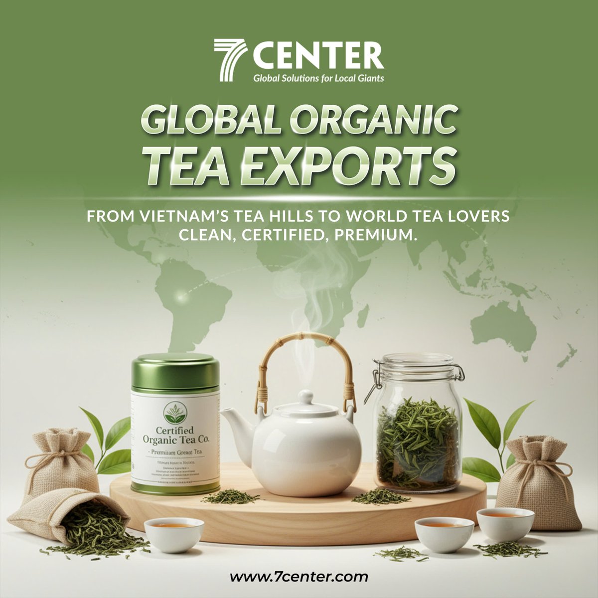 7center_global's tweet image. 🍃 Vietnam’s organic tea to the world 🌍
7CENTER connects certified producers of green, oolong &amp;amp; black tea with global buyers — ensuring pure, traceable, ethically sourced premium tea exports.
🔗 7center.com
#7CENTER #OrganicTea #VietnamExport #GlobalTrade