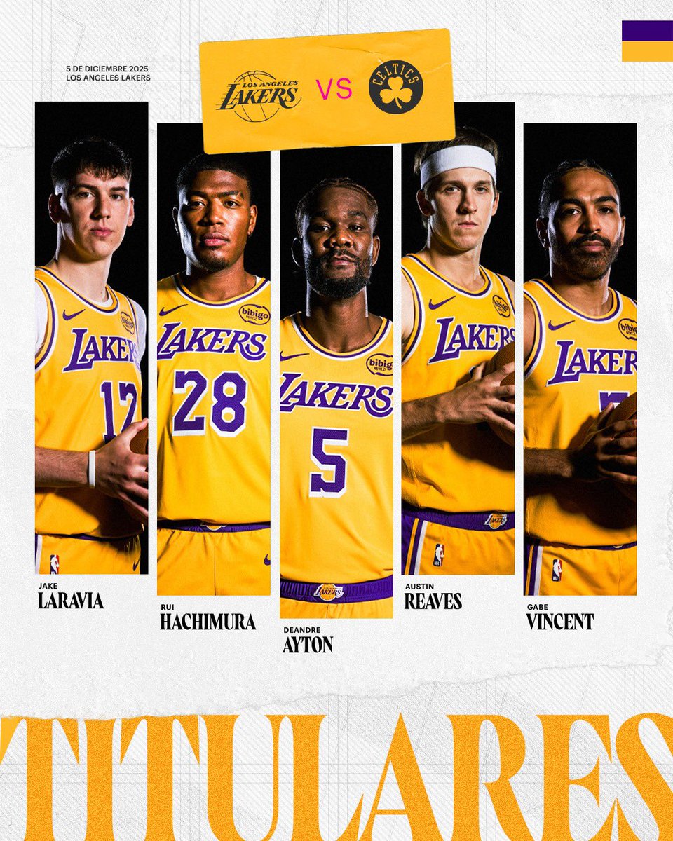 Este es el quinteto titular de Los Lakers.