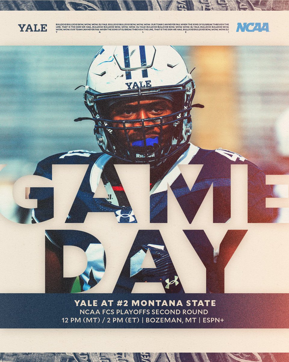 yalefootball's tweet image. YvY 12 in Big Sky Country. 🗻

🆚 Montana State
⏰12 pm (MT) / 2 pm (ET)
📺 t.ly/0LodR (ESPN+) 
📊t.ly/DZrI7

#Team152 | #ThisIsYale