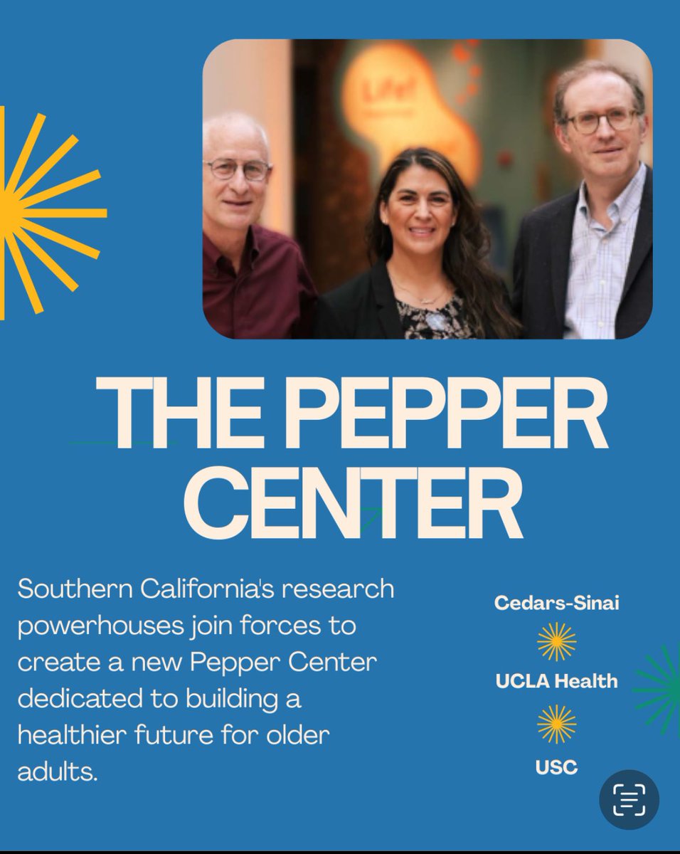 UclaGeriatrics's tweet photo. Exciting News: UCLA Health, USC, and Cedars-Sinai have joined forces to create Southern California's newest Pepper Center—one of only 15 nationally funded centers dedicated to advancing aging research. https://t.co/3YCEX63iab