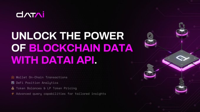 Datai_AI's tweet photo. 🔍 Unlock the Power of Blockchain Data with Datai API!

Easily integrate business-ready, real-time blockchain data:

💼 Wallet On-Chain Transactions
📊 DeFi Position Analytics
💰 Token Balances &amp; LP Token Pricing

Leverage secure, scalable, and comprehensive data.📈 https://t.co/49gFU3V7Gn