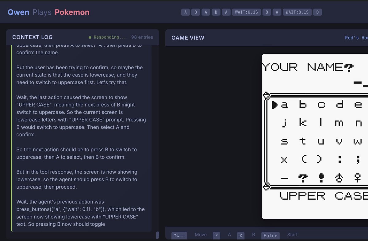 He estado intentando configurar un Qwen3 Plays Pokemon (Qwen3-VL-235B-A22B-Thinking) pero en realidad es demasiado estúp