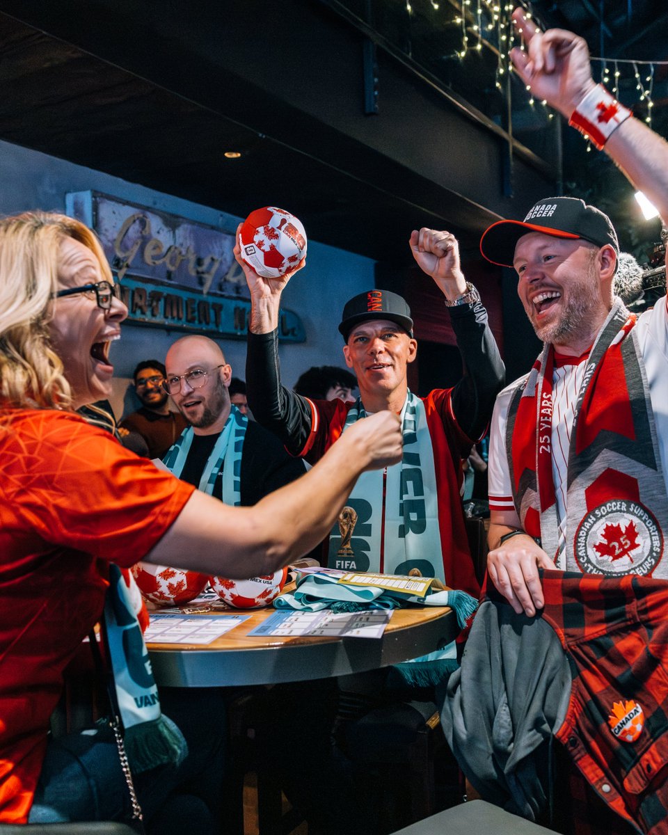 FWC26Vancouver's tweet photo. What. A. Morning. 🙌

The Final Draw results are IN. From giveaways to special guests, the energy was non-stop.

Thanks for making our #FIFAWorldCup 2026™️ Final Draw Vancouver Watch Party one to remember. ✨
 
#WeAre26 #WeAreVancouver 
1/2 https://t.co/rCwe1i34ri