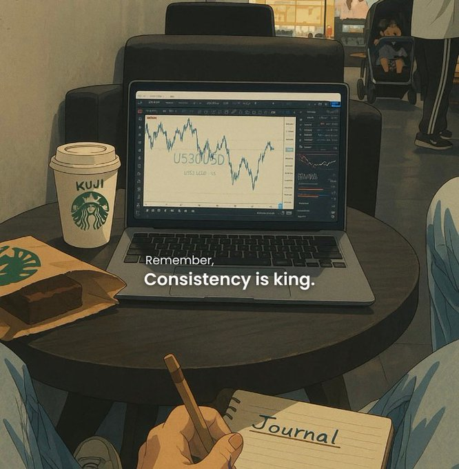 DenizTheTrader's tweet photo. Consistency is key for success
Show up every day, 
No matter what... https://t.co/TjLCWT5nNp