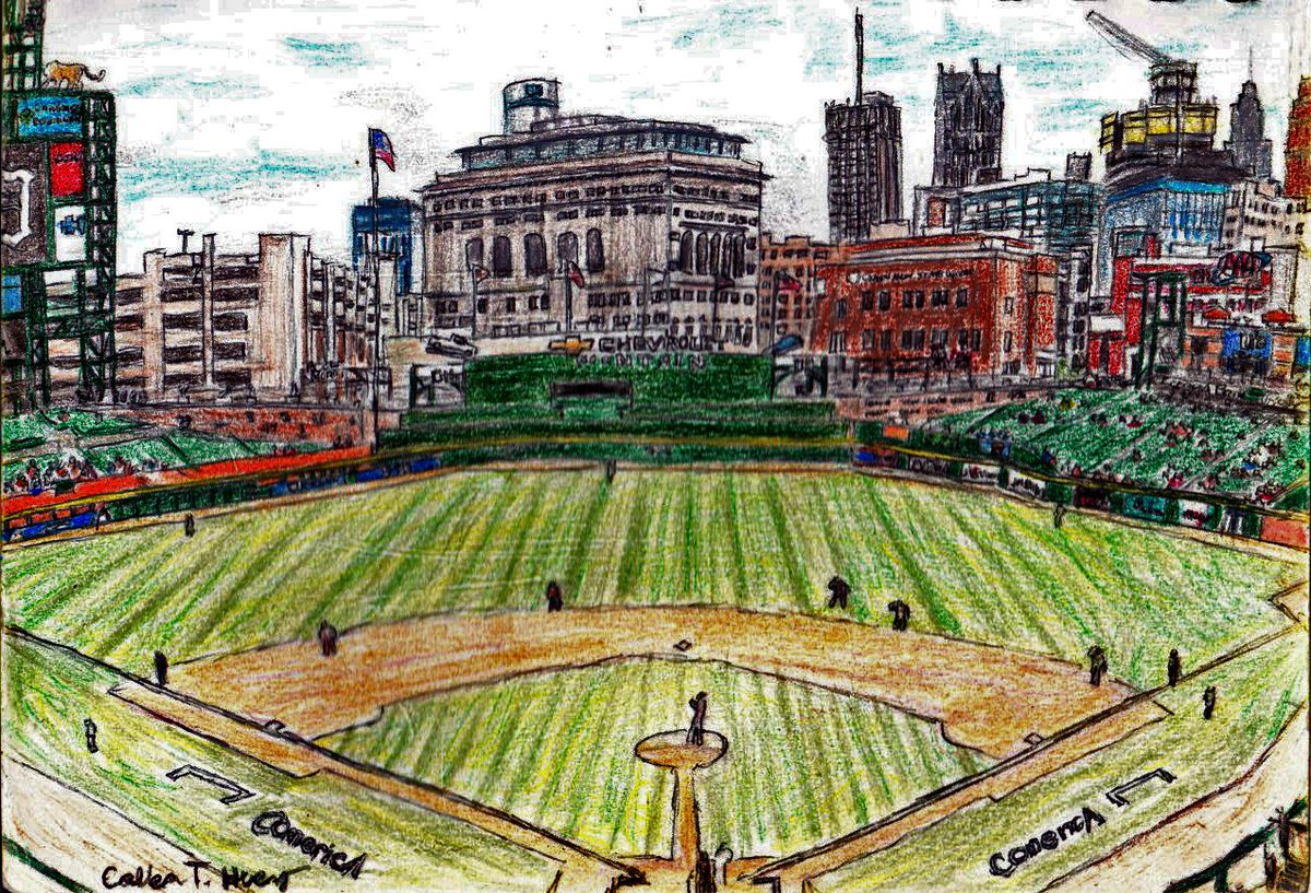 Hey, #Tigers fans!!!  T-shirts featuring my sketch of #ComericaPark are available at my Etsy shop.  HERES THE LINK: callenspanoramas.etsy.com/listing/433732…
Prints at 8in x 11in are also available.  LINK: callenspanoramas.etsy.com/listing/150031…

#PORvsDET #repdetroit #detroitbasketball #detroit <a href="/MotorCityMania_/">motorcade</a>