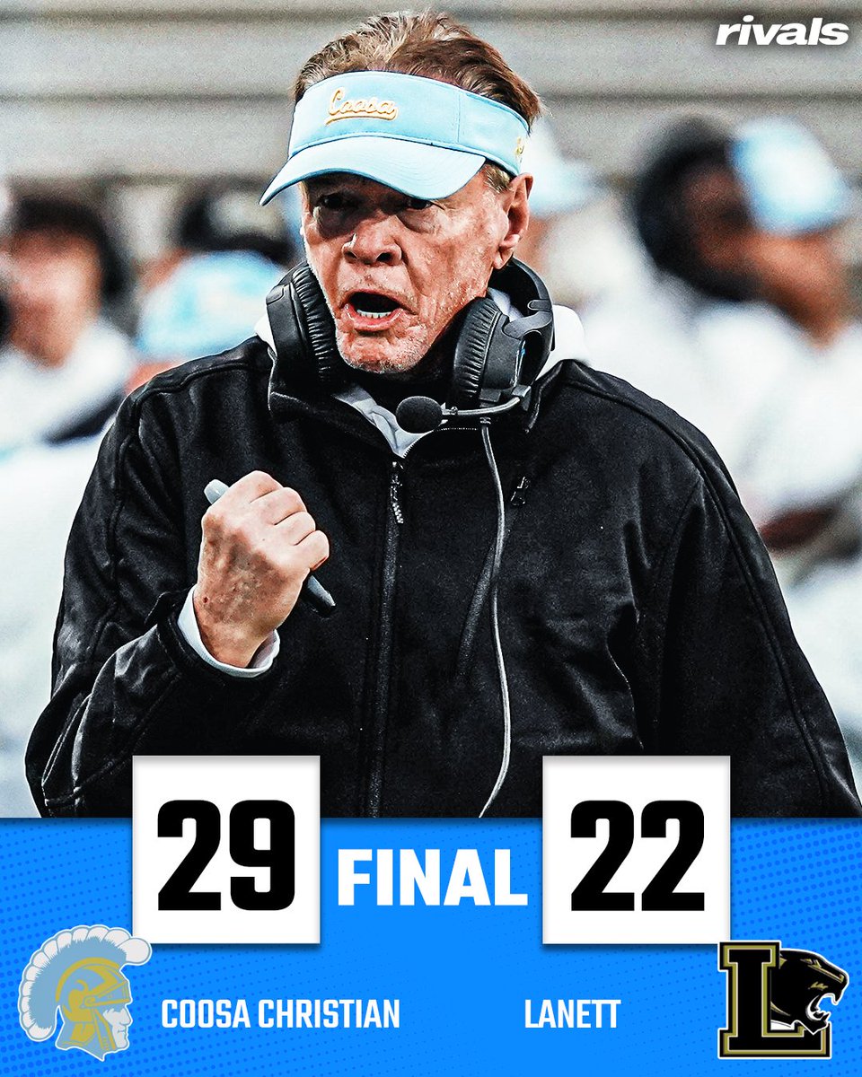 🏆CHAMPS🏆 Rush Propst leads Coosa Christian (AL) to Alabama high school football’s Class 2A state championship.

The Conquerors beat Lanett 29-22. 

Read: on3.com/high-school/ne…