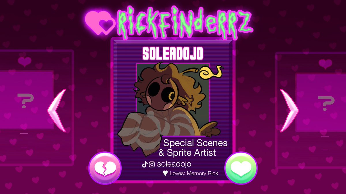 Meet Soleadojo, one of our special scenes/sprite artists! Please send her all the love!

insta/tiktok @ soleadojo

♡♡♡♡♡♡♡

(Flier by rickle.guy!)
#RICKFINDERRZ #RICKFINDERRZTeam