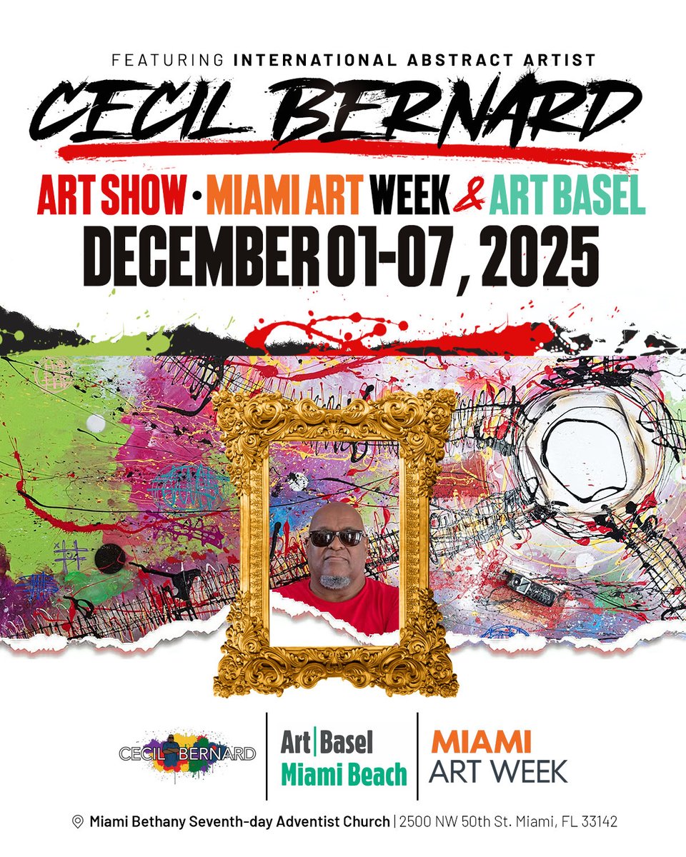 Big day tomorrow at Miami Bethany Church. It is Miami Art Week &amp; Art Basel with Cecil Bernard and Belina Wright. Both SDA and gifted artists. Cecil is also an amazing preacher. We are in for a Holy Ghost treat!👍🏾👍🏾🙌🏾🙏🏾🙏🏾🙏🏾❤️❤️❤️