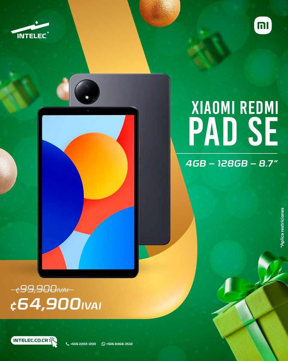 Intelec_CR's tweet image. Potencia y claridad para tu día. Tablets Xiaomi, TCL y Samsung te dan la fluidez para estudiar, trabajar o crear. El control de tu enfoque.

Compra aquí: intelec.co.cr/itablets

#Tablets #Tech