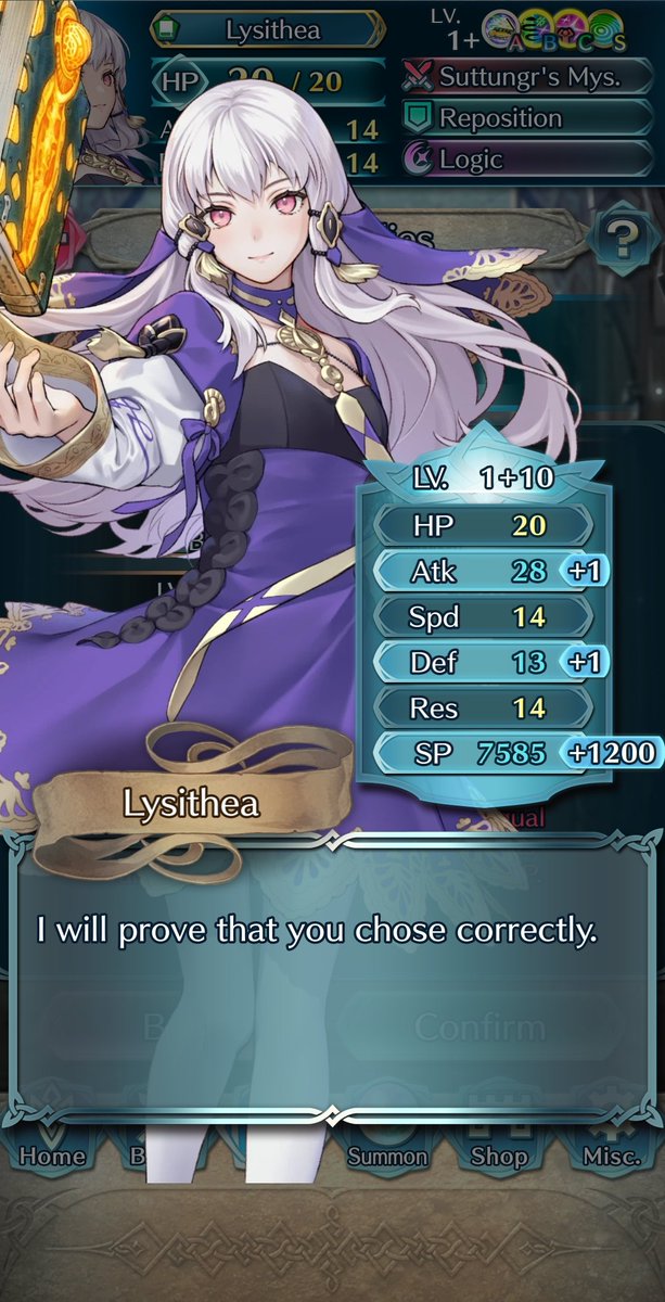 Ruina2074's tweet photo. Yes! I got her to +10! I have every Lysithea at +10. 
I'm really looking forward to Brave Lysithea's resplendent later this month as well. https://t.co/XDflpk48LL
