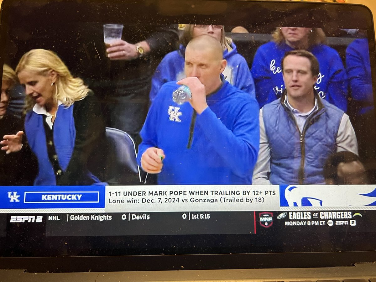 That means Pope has trailed by 12 a dozen times in 42 games, 28.5% of the time.