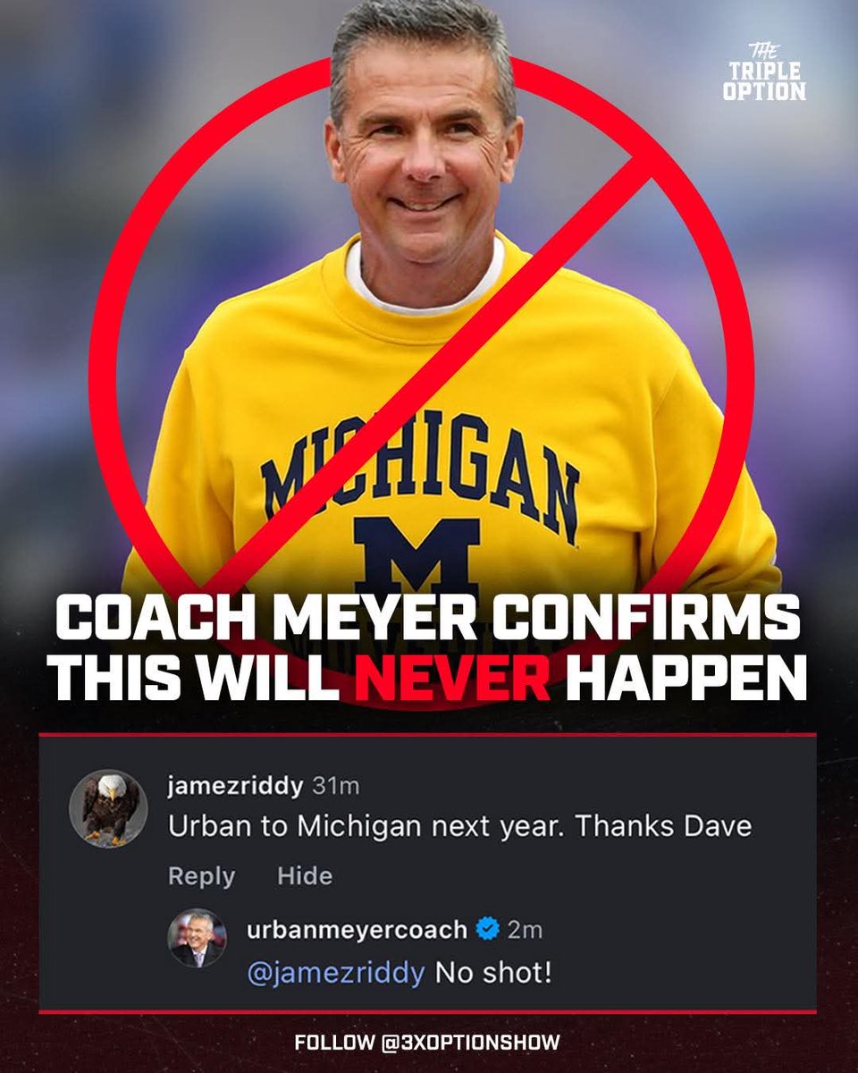 MichiganSucks8's tweet photo. One coach gets butthurt and blocks everyone, the other has balls to respond! 🤣🤣 #CryingMoore #soft
#UrbanLegend #BeatMichigan #Rivalry #MichiganSucks https://t.co/xZpEXtoChO