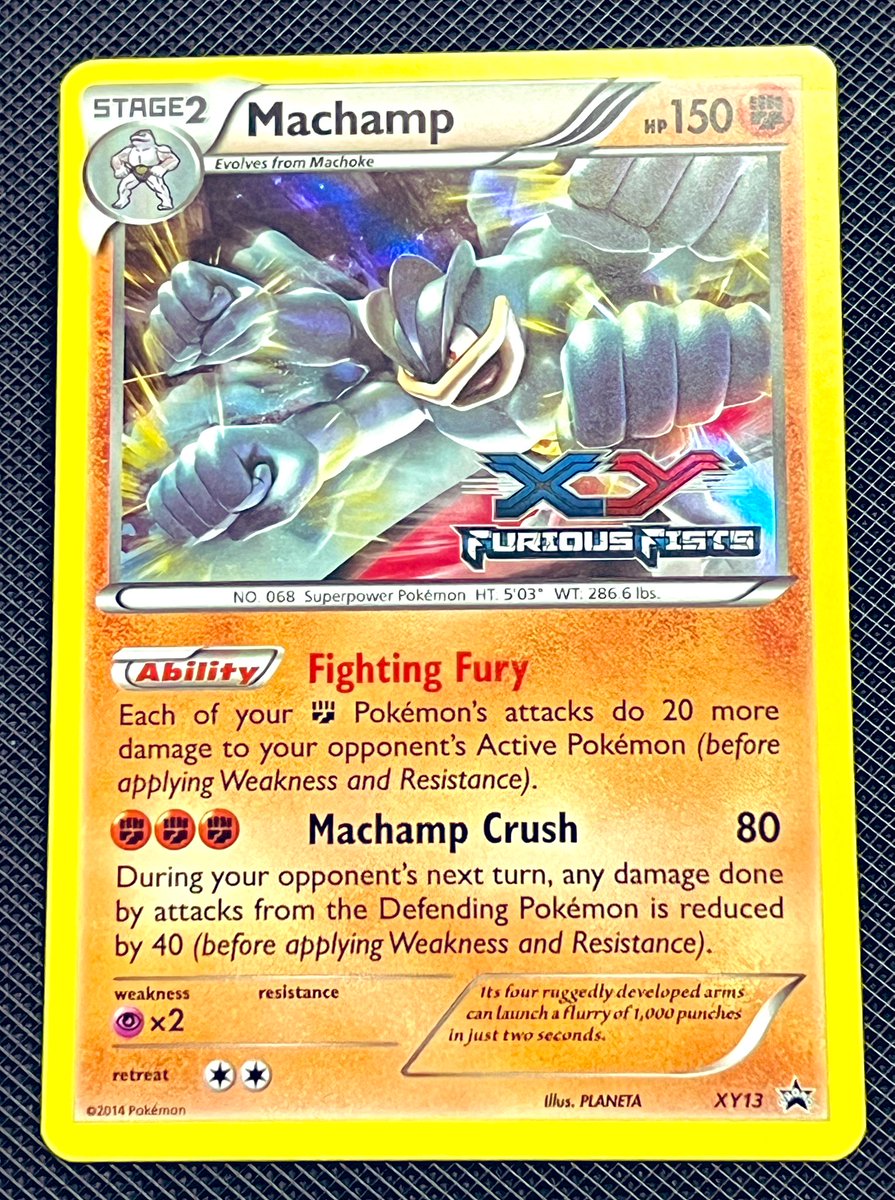 Day 2️⃣6️⃣ of posting a stamped card from my collection.

Tonight we have the Machamp from XY Furious Fists. 🥊