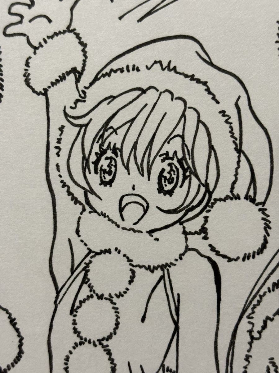 色紙、墨入れは完了！ あとは色塗りのみ。 生成AIイラストが跋扈する今