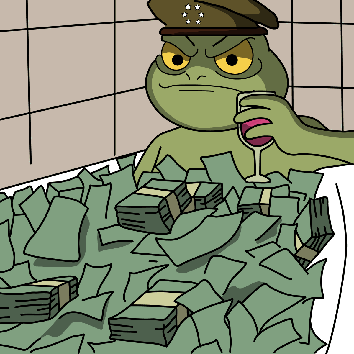 The General doesn’t take bubble baths, he takes liquidity baths 💵🛁