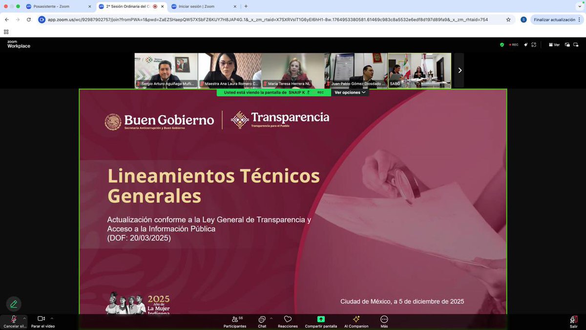 SergioArturoAM's tweet photo. 🟢 👉🏻 Acudimos de manera remota, en representación del Gobernador @RGC_Mx, a la Segunda Sesión Ordinaria del Consejo del Sistema Nacional de Acceso a la Información Pública (SNAIP), coordinado por la Secretaría Anticorrupción y @BuenGobierno_mx. 🧑🏻💻🔍🙌🏻
#RicardoGallardo #CGESLP https://t.co/rRMZ9273Nm