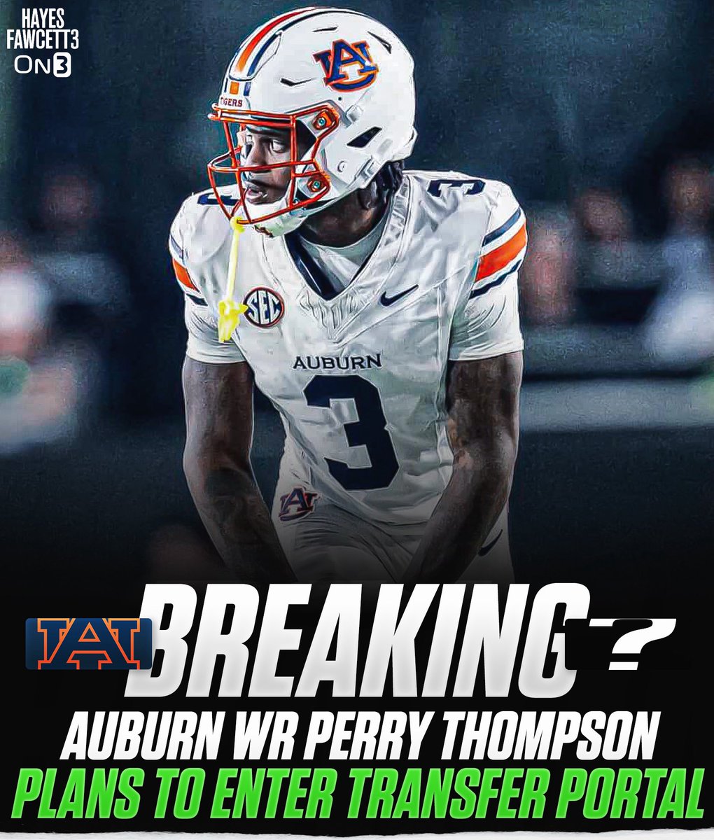 BREAKING: Auburn WR Perry Thompson plans to enter the <a href="/TransferPortal/">Transfer Portal</a>, he tells @On3Sports

The 6’3 213 WR was ranked as a Top 50 Recruit in the 2024 Class

He’ll have 2 years of eligibility remaining

on3.com/transfer-porta…