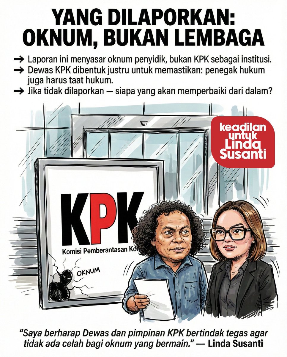 Kasihan juga kalau mikir Linda cuma saksi tapi malah harus ikut keteteran gara gara tindakan Oknum KPK yang dianggap kurang tepat sama publik <a href="/KPK_RI/">KPK</a> <a href="/prabowo/">Prabowo Subianto</a> #KeadilanUntukLinda