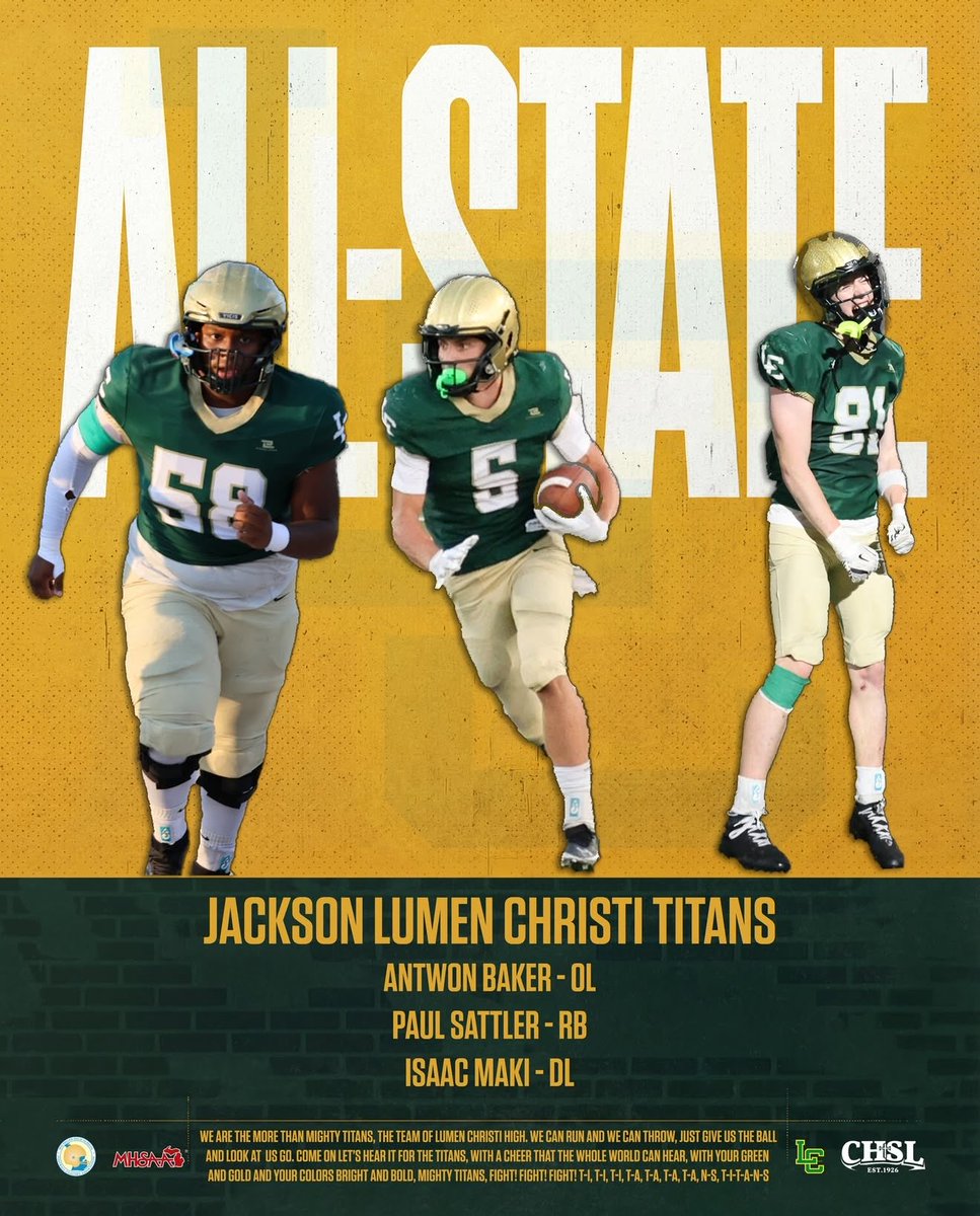 colinfuller27's tweet photo. Proud of the guys who earned All-State. They earned every bit of it.
Saw the work every day, the way they competed, and how they pushed the whole team to another level.
Looking to carry that torch next year in search for 5 💪
#TitanTough #LCFootball #AllState https://t.co/ft92APgbvr