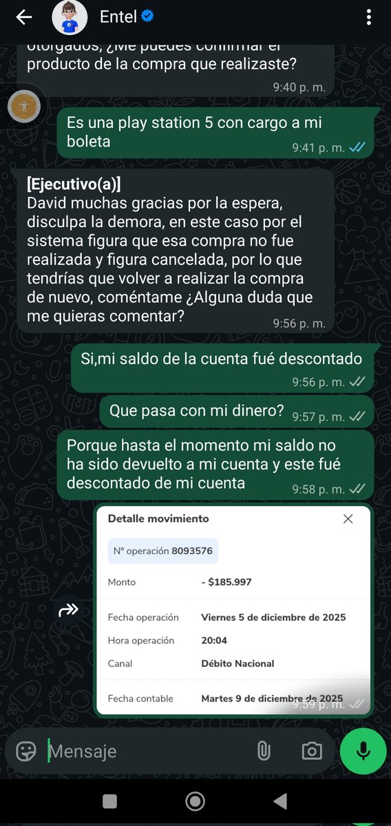 David_wilsonx's tweet photo. @entel @entel_ayuda  sin previo aviso ustedes cancelaron mi compra y me piden realizarla de nuevo pero aún no se digan a devolver el dinero de la compra ,pésimo su servicio de compra de tecnología ,no pienso comprarles jamás ningún tipo de aparato que no sean celulares https://t.co/vFLqYC16Il