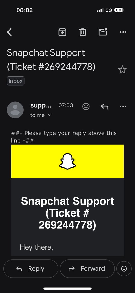 Homopolitan's tweet image. @SnapchatSupport
Ticket #269244778 submitted 6 days ago for account magusbrez — permanent lock + C0X1P-1073 error, no in-app appeal option.
Never used third-party. Still no response.
Can someone from the team please check this? Just trying to get back to my friends.
#SnapchatHelp