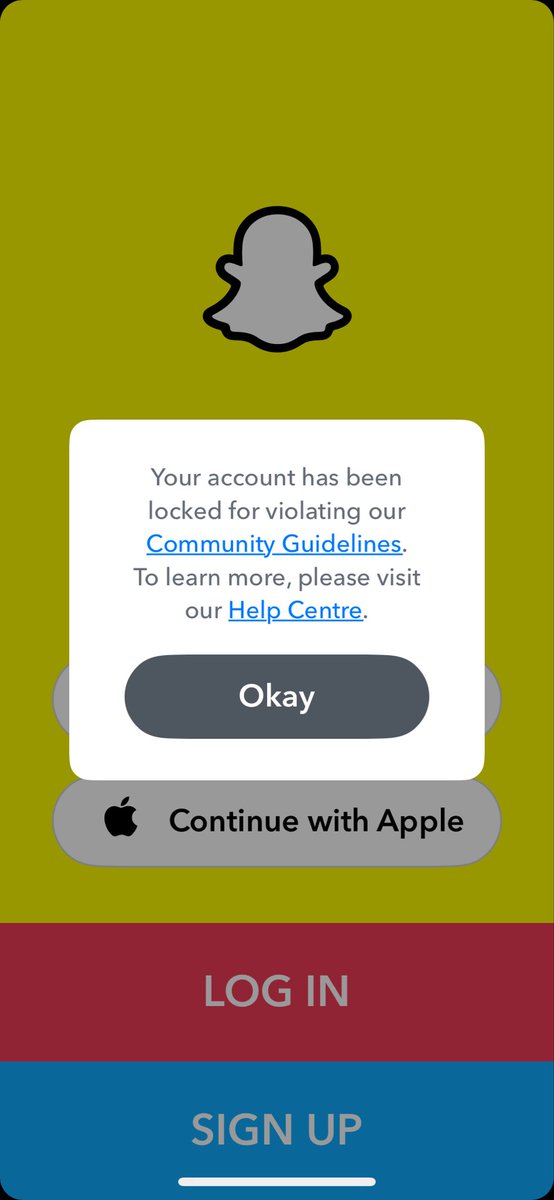 Homopolitan's tweet image. @SnapchatSupport
Ticket #269244778 submitted 6 days ago for account magusbrez — permanent lock + C0X1P-1073 error, no in-app appeal option.
Never used third-party. Still no response.
Can someone from the team please check this? Just trying to get back to my friends.
#SnapchatHelp