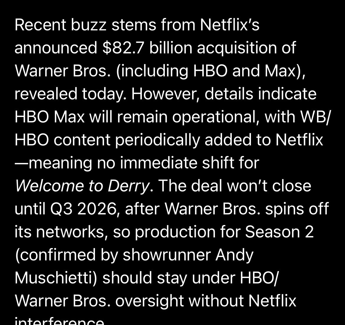 Thank god #ItWelcomeToDerry season 2 will stay on HBO