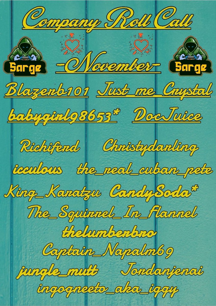 ReyRay4's tweet photo. Ty all so very much for the support and love in Nov. subs or no subs YOU ALL are truly AMAZING and I don't deserve the best company in the business. This poster shows all the !bigheart recipients. And some special shoutouts and congrats to the wheel spin winners. In the comments. https://t.co/EDtqHW54XD