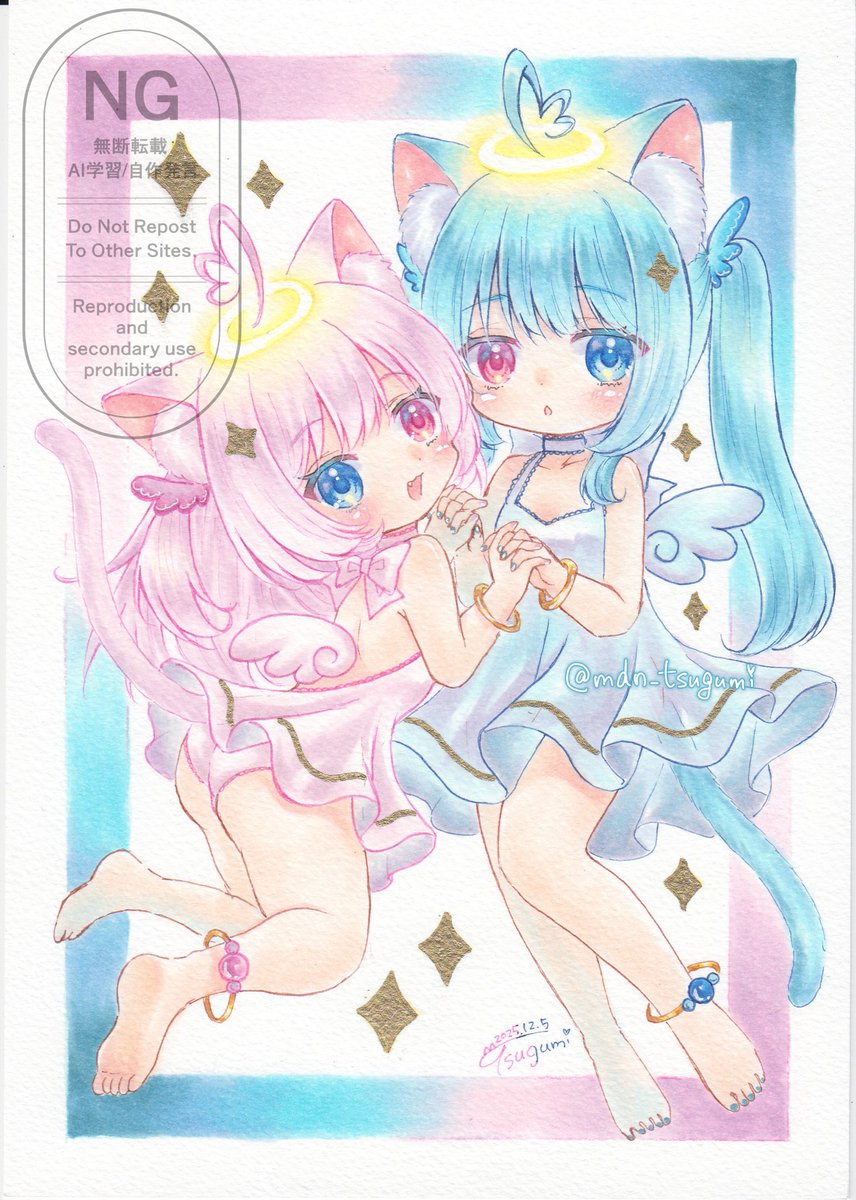 🪽双子天使ちゃん🪽

#コピック 
#オリジナルイラスト