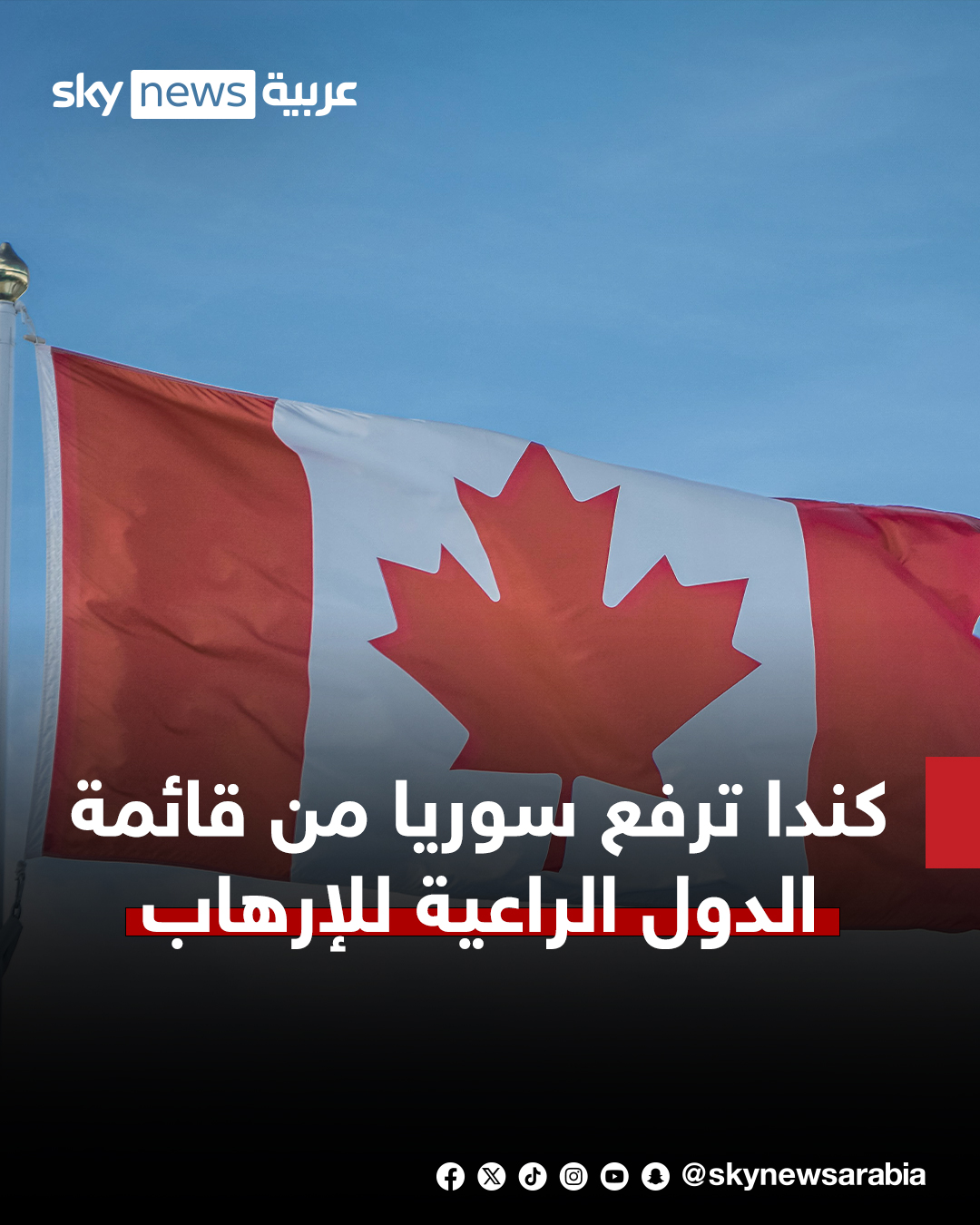 كشفت الحكومة الكندية، الجمعة، أنها رفعت اسم سوريا من قائمة الدول الأجنبية الراعية للإرهاب، وحذفت هيئة تحرير الشام، التي قادت التحالف الذي ساعد في الإطاحة بالرئيس السابق بشار الأسد، من قائمة الكيانات الإرهابية. #سوشال_سكاي 