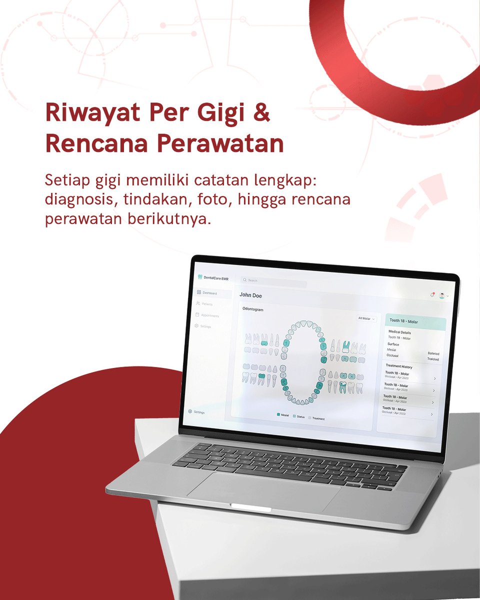 KsatriaMedical's tweet photo. KMS hadir dengan odontogram interaktif, riwayat per gigi, imaging terintegrasi, dan pencatatan tindakan dalam satu platform rapi. Diagnosis lebih akurat &amp; layanan lebih cepat untuk praktik tunggal maupun multi-cabang. Ajukan demo sekarang: https://t.co/D60QRQ2XuG https://t.co/1oQv8ZMjzl
