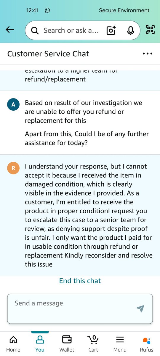 forkksucz's tweet photo. 🐀@amazonIN
@AmazonHelp

Team is denying to do anything now my money is wasted on this amazon is not helping in return or replacement https://t.co/MZG16ZD8Q3