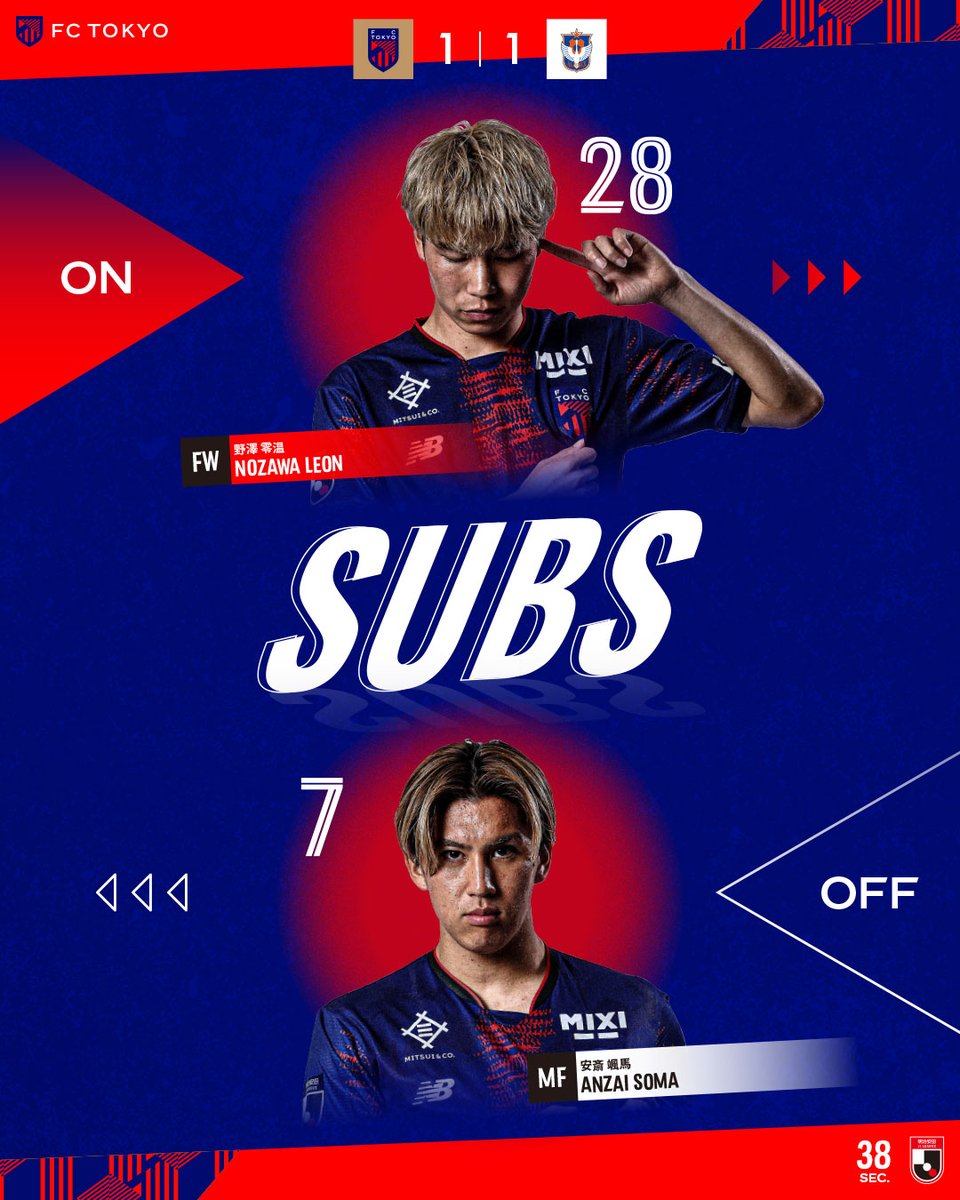 アミーゴFC OB#28野澤零温選手がピッチに立ちました‼️ 行けーーー