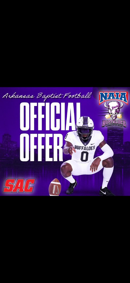 ChristianWren07's tweet photo. I’m am blessed to receive an offer from Arkansas Baptist @coachbailey_abc @wynneHSfootball #AGTG https://t.co/g3K3RsckSo