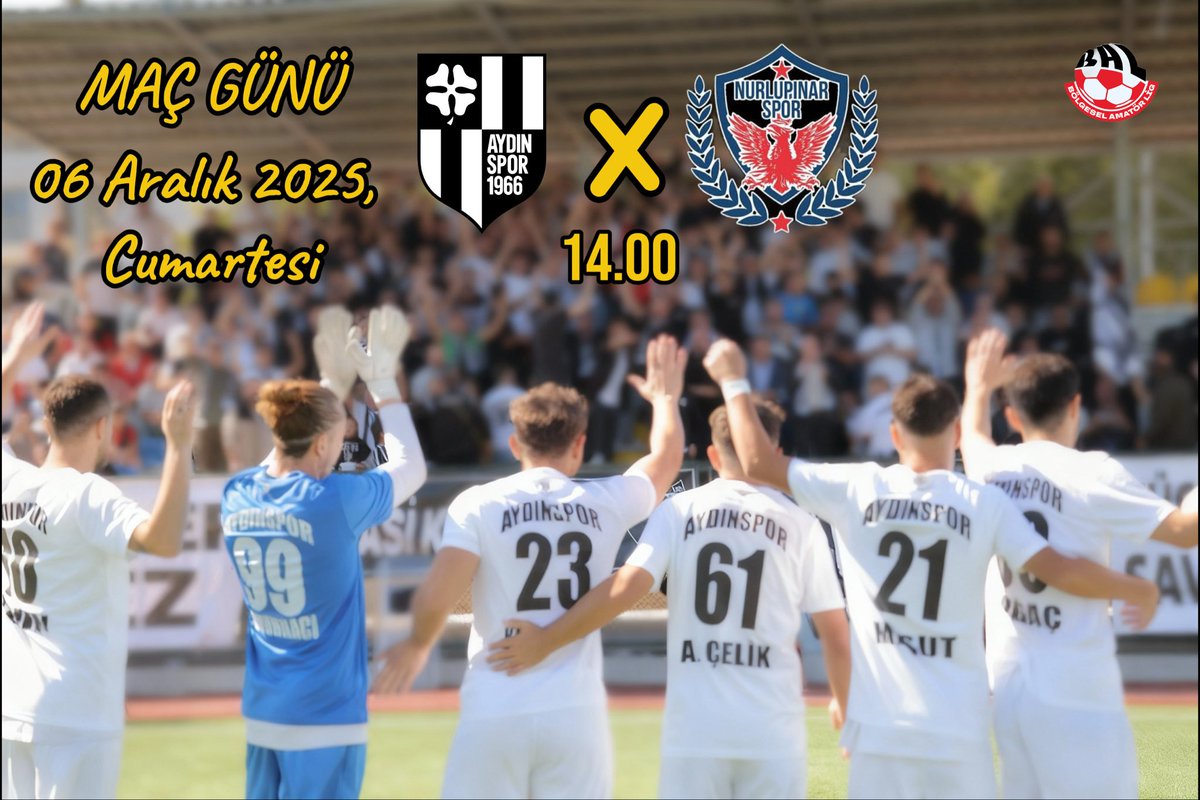 📢 Maç Günü 

🏆 Bölgesel Amatör Lig 8. Grup | 10. Hafta
🆚 1965 Nurlupınar
🗓️ 06 Aralık 2025, Cumartesi
🕑 14.00
🏟️ Germencik ilçe Stadyumu, Aydın