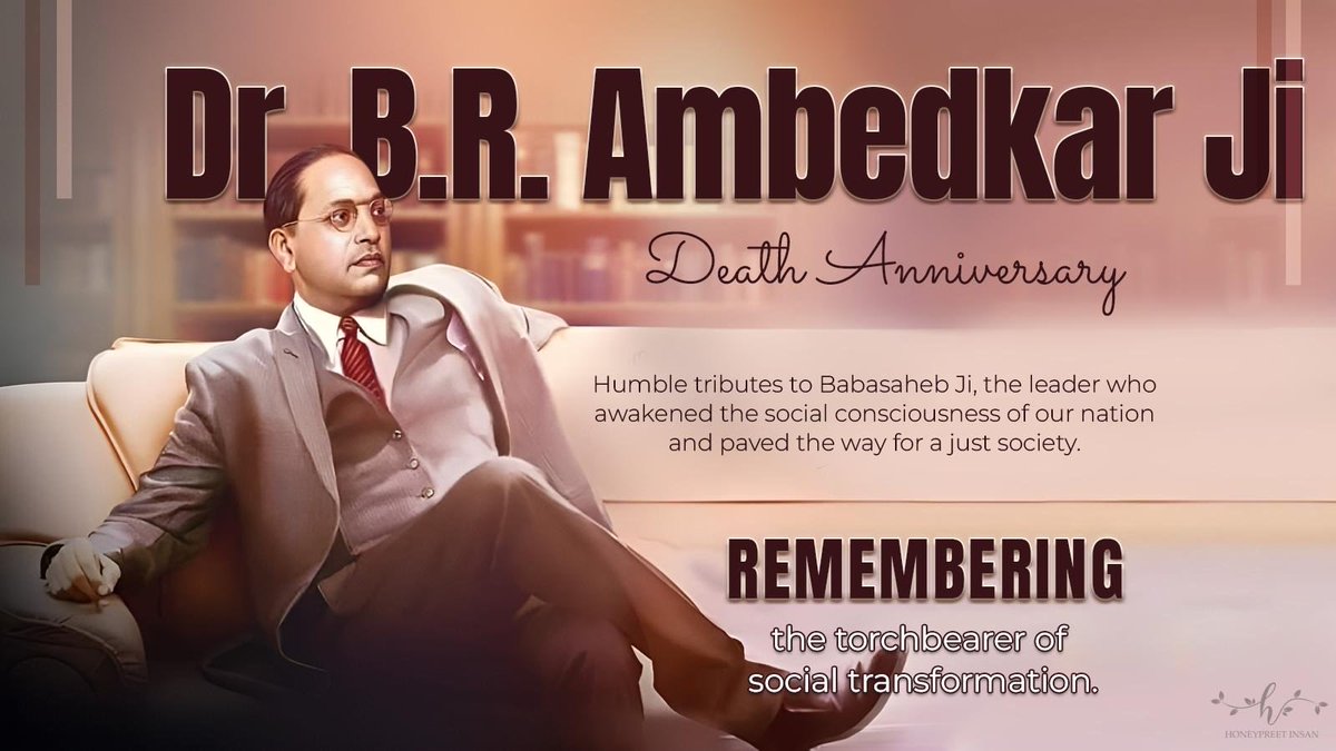 insan_honey's tweet photo. Honoring the timeless legacy of Dr. B. R. Ambedkar ji today, the paramount architect of a modern Bharat founded on the principles of equality, inclusion, dignity, and justice for every citizen. https://t.co/8ZNaLakwzH
