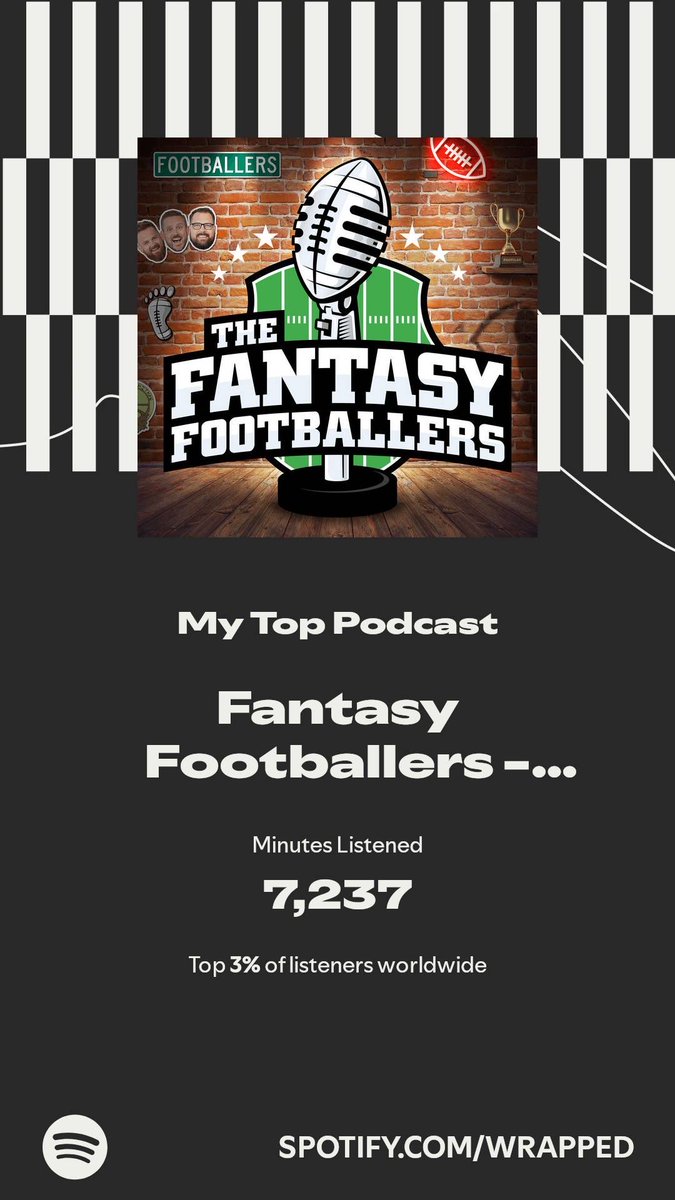 Bernie1386's tweet photo. Fantasy Footballers - Fantasy Football Podcast got my top spot. More in my #SpotifyWrapped.   https://t.co/YZRcgAy16m https://t.co/bLnxiodvPh