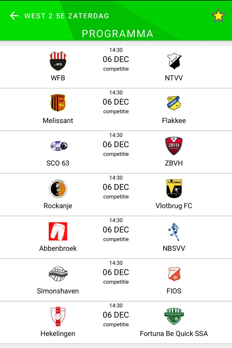 Het programma in W2 5E