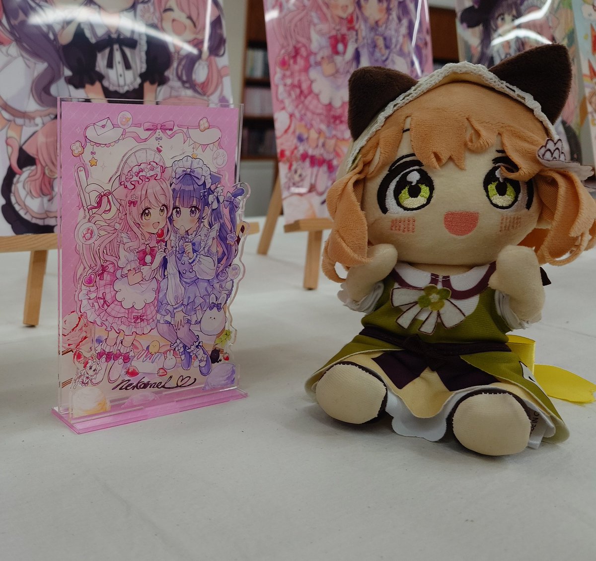 リトグラフ 米倉斉加年 『仔猫と赤い着物の娘』 自筆サイン入り