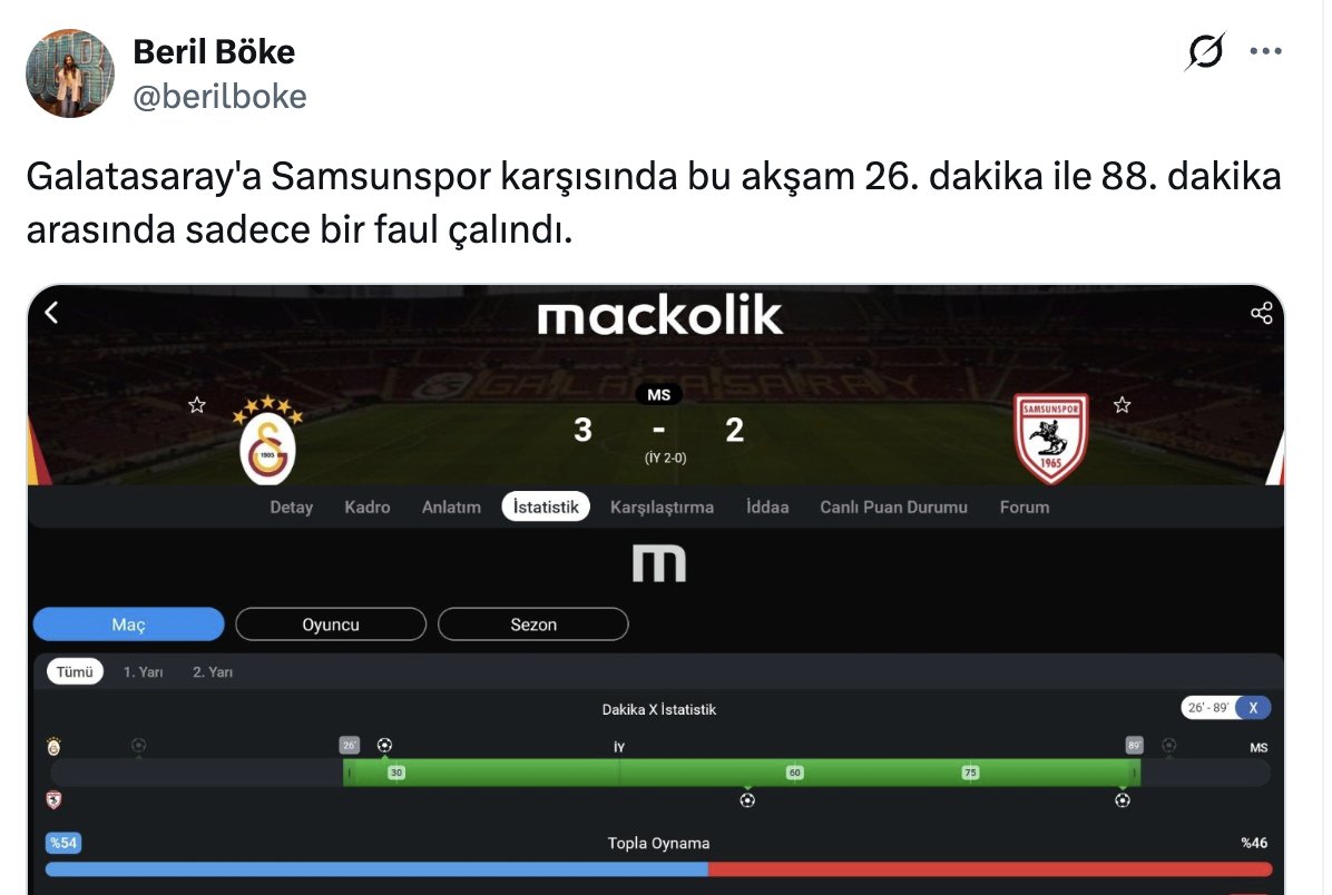 Geçen haftaki abes istatistik onları da nasıl rahatsız ettiyse, nasıl "çok belli ettik ya" dedirttiyse toplu olarak aldıkları talimatla algı çalışmasına başlamışlar.

Tabii izlemediğin maç üstünden istatistik kağıdına bakarak yorum yaparsan böyle rezil olursun işte...

Ben o
