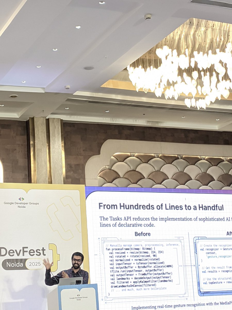 aryanpyx's tweet photo. From blending Gemini’s cloud intelligence to running fast on-device AI with LiteRT, this session showed how the future of mobile apps is being built right now. 🔥📱🤖

#DevFestNoida #Gemini #LiteRT #AI #MobileAI #GoogleDevelopers #GDGNoida #BuildWithAI #AndroidDev https://t.co/LZ4nQqEZKf