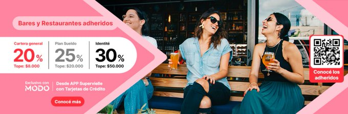 ahorrotwit's tweet photo. Todos los dias del año tenés 20%/30% de descuento pagando con @MODO_Arg y tus tarjetas de credito @Supervielle_ARG en #resto adheridos con tope de $8000/$50000 #identite 🍜🍜🫕🍝
Escaneá el QR y mirá los locales adheridos!
👇👇 https://t.co/7DI4tNDb9M