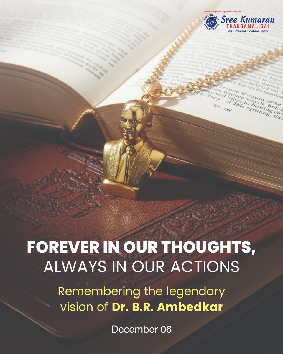 sktmjewel's tweet image. A guiding light for equality and progress. Remembering Dr. B. R. Ambedkar on his memorial day. #AmbedkarJayanti #HonouringAmbedkar #PathOfProgress #SreeKumaranThangamaligai
