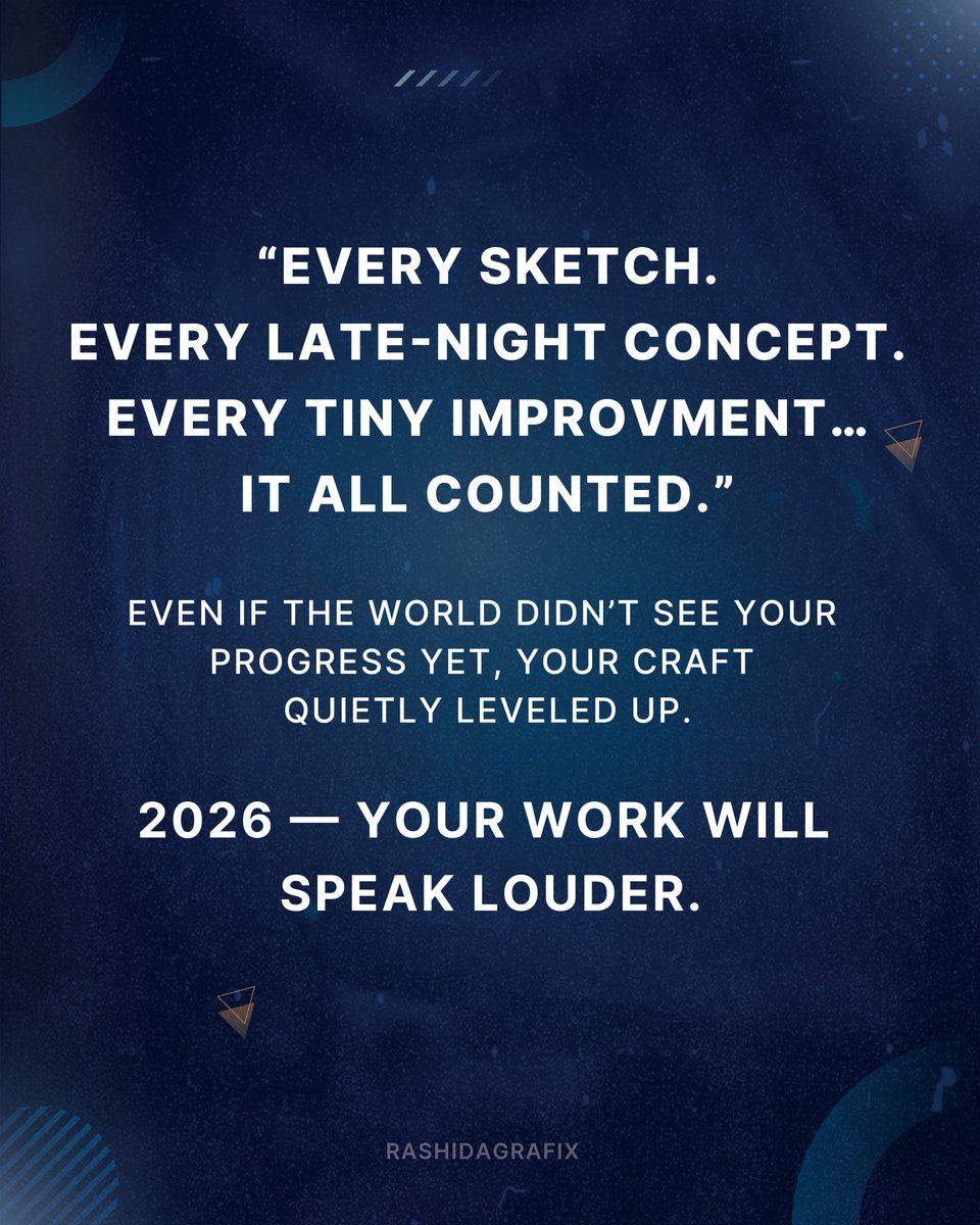 grafzygrove's tweet photo. Not every year is meant to be loud.
Some years are meant to shape you quietly.
If 2025 felt slow, trust that it was strengthening your foundation.
Your consistency has been building momentum all along —
and 2026 is where it finally shows.

#fypageシ #fyppage #GraphicDesign https://t.co/Ir1rck9dHk